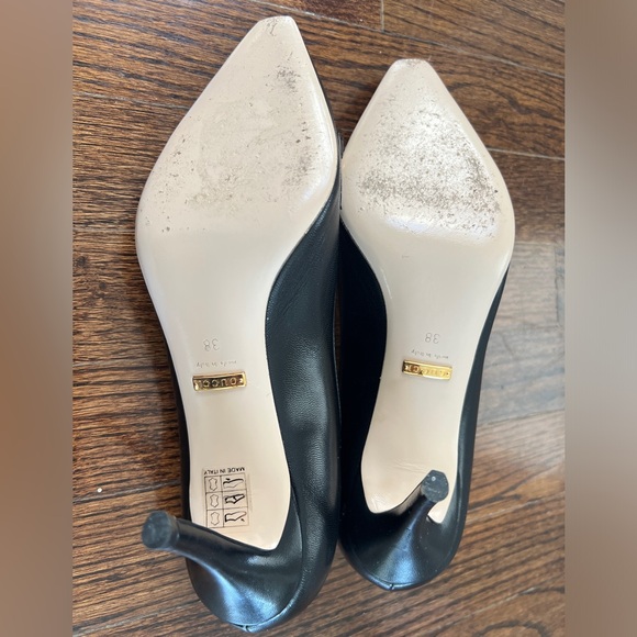 Gucci Black Zumi Leather Pumps Mid-heel. Size 8 (EU38) - Picture 5 of 16